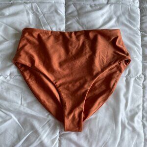 NWOT Jade Swim High Waisted Bikini Bottom in Copper Sheen - Size XL